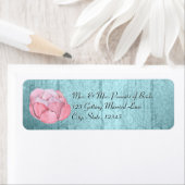 Waterverf Roos-gekleurd Succulent Rustic Blauwgroe Etiket (Insitu)