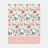 Waterverf Roos - Gepersonaliseerde mandje Fleece Deken (Voorkant)