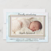 Waterverf Roos Gold Baby Foto aankondiging (Voorkant)