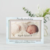 Waterverf Roos Gold Baby Foto aankondiging (Staand voorkant)