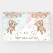 Waterverf Roos Gold en Navy Blue Gender Reveal Spandoek (Horizontaal)