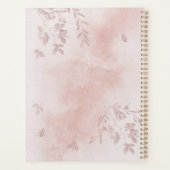 Waterverf Roos Gold Leaves Monogram Planner (Achterkant)