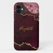 Waterverf Roos Gold Marble Agate Geode Case-Mate iPhone Case (Achterkant)