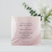 Waterverf Roos Gold Marble Kaart (Staand voorkant)