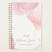 Waterverf Roos Goud Glitter Afspraak Boek Planner (Voorkant)
