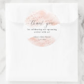 Waterverf roos goud roze wit dank u gunst ronde sticker (Tas)