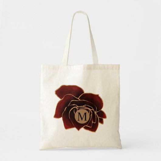 waterverf roos goudbruin tote bag (Voorkant)