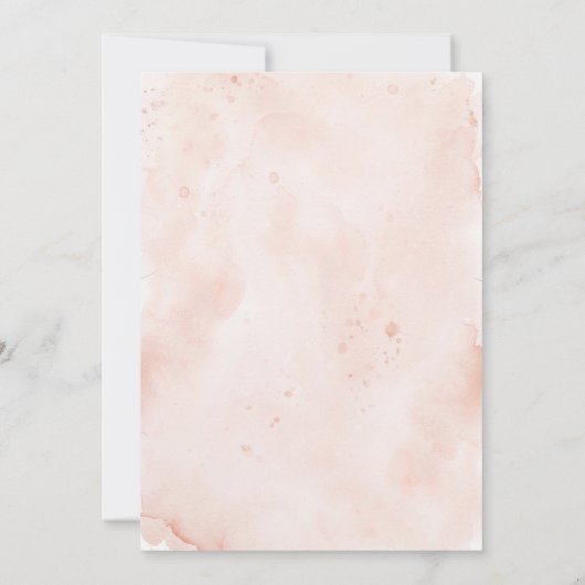 Waterverf roos gouden blush roze meisje baby showe kaart (Achterkant)