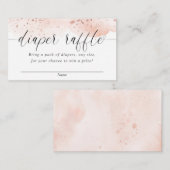 Waterverf roos gouden blush roze meisje luier lote informatiekaartje (Voorkant / Achterkant)