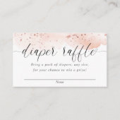 Waterverf roos gouden blush roze meisje luier lote informatiekaartje (Voorkant)