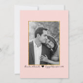 Waterverf Roos gouden foto bruiloft uitnodiging (Achterkant)