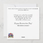 Waterverf Roos gouden konijn paasthee party Feestdagenkaart (Achterkant)