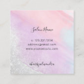 Waterverf roos gouden schaar vierkante visitekaartje (Achterkant)