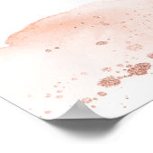 Waterverf roos goudroze baby shower Welkomstteken Poster (Hoek)