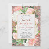 Waterverf Roos goudroze zweet zestien in Kaart (Voorkant)