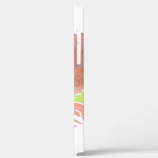 Waterverf Roos Greenery Blush Pink Monogrammed Case-Mate iPhone Case (Achterkant / Links)