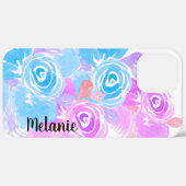 Waterverf Roos Greenery Colorful Monogrammed Case-Mate iPhone Case (Achterkant / Rechts)
