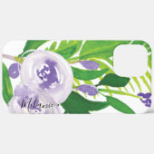 Waterverf Roos Greenery Paars Script Name Case-Mate iPhone Case (Achterkant / Rechts)