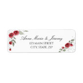 Waterverf Roos & Greenery Return Address Label (Voorkant)