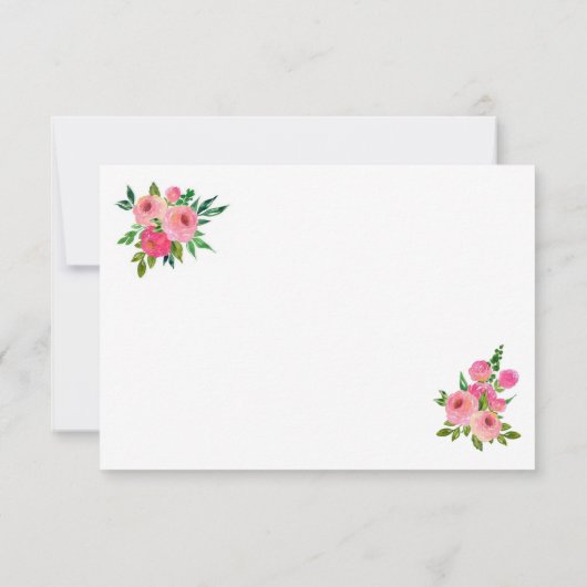 Waterverf Roos Hartelijk dank Bedankkaart (Achterkant)