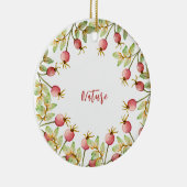 Waterverf roos heupen keramisch ornament (Rechts)