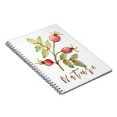 Waterverf roos heupen notitieboek (Rechterzijde)