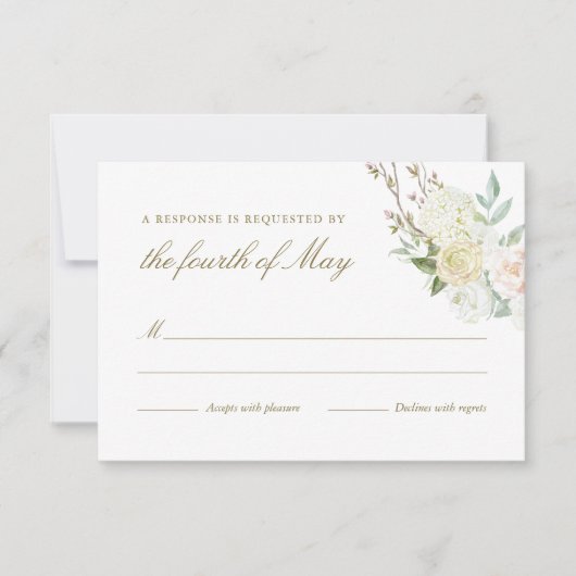 Waterverf Roos Hydrangea Respons Kaart (Voorkant)