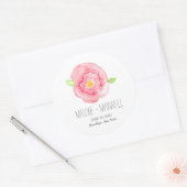 Waterverf Roos I Bloemen Bruiloft Sticker (Envelop)