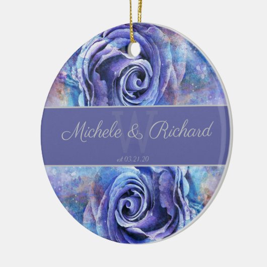 Waterverf Roos Keepomwille Keramisch Ornament (Links)