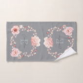 Waterverf Roos krans gepersonaliseerd | Gray Bad Handdoek (Handdoek)