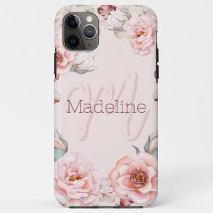 Waterverf Roos krans gepersonaliseerd Roze Case-Mate iPhone Case