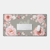 Waterverf Roos krans gepersonaliseerd | Sage Green Bureaumat (Keyboard & Muis)