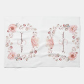 Waterverf Roos krans gepersonaliseerd Theedoek (Horizontaal)