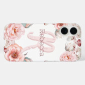 Waterverf Roos krans gepersonaliseerd | Wit Case-Mate iPhone Case (Achterkant (horizontaal))