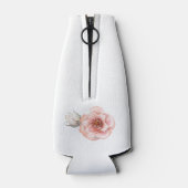 Waterverf Roos krans gepersonaliseerd | Wit Flesjeskoeler (Achterkant)