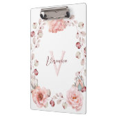 Waterverf Roos krans gepersonaliseerd | Wit Klembord (Links)