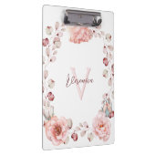 Waterverf Roos krans gepersonaliseerd | Wit Klembord (Rechts)