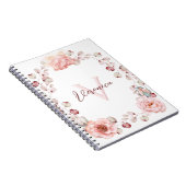 Waterverf Roos krans gepersonaliseerd | Wit Notitieboek (Rechterzijde)