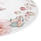 Waterverf Roos krans gepersonaliseerd | Wit Snijplank (Hoek)