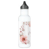 Waterverf Roos krans gepersonaliseerd | Wit Waterfles (Links)