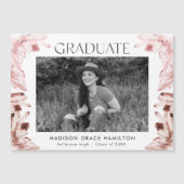 Waterverf Roos Kwarts Kristallen Foto Afstuderen Magnetische Uitnodiging (Voorkant)