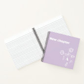 Waterverf roos lavendel wit pensioenmonogram notitieboek (Binnen)