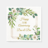 Waterverf Roos Lijst Papieren servetten (Voorkant)