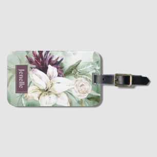 Waterverf Roos, Lily, Magnolia Bagagelabel
