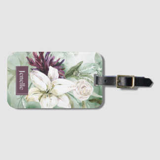 Waterverf Roos, Lily, Magnolia Bagagelabel