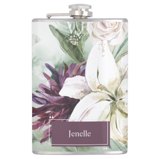 Waterverf Roos, Lily, Magnolia Heupfles (Voorkant)