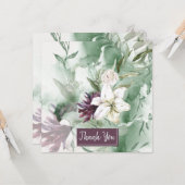 Waterverf Roos, Lily, Magnolia Kaart (Voorkant / Achterkant in situ)