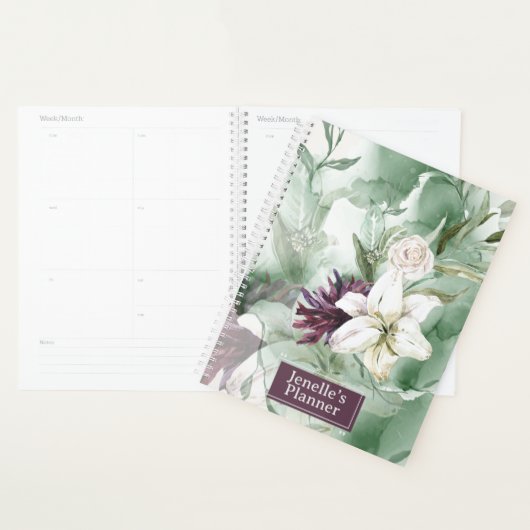 Waterverf Roos, Lily, Magnolia Planner (Display)