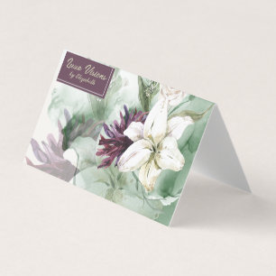 Waterverf Roos, Lily, Magnolia Visitekaartje
