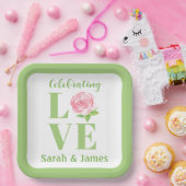 Waterverf Roos Naam Bruids- Papieren Bordje (Feest)